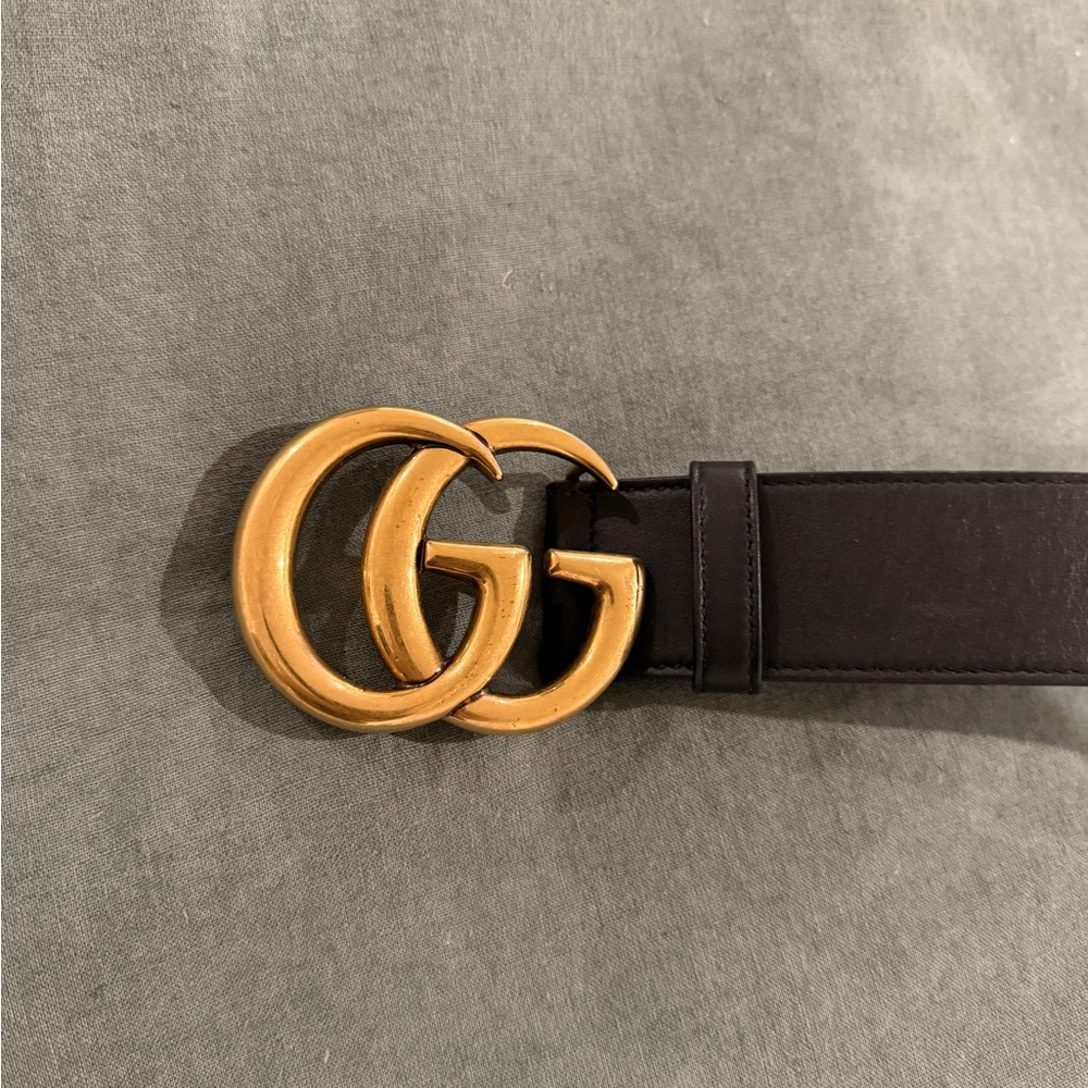 Gucci Black and Gold Belt GG Marmont 🤩authentic🤩 - Picture 4 of 5